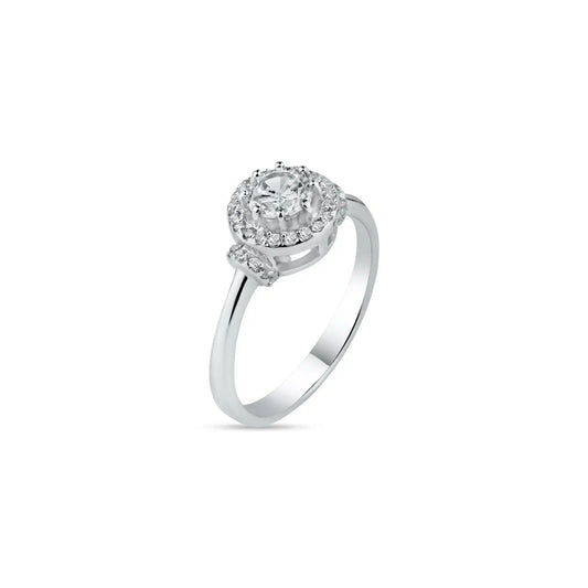 925 Sterling Silver Rhodium Plated Cluster Ring