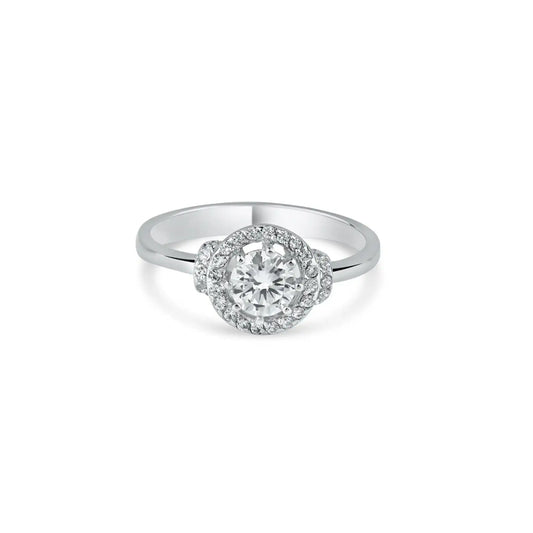 925 Sterling Silver Rhodium Plated Cluster Ring