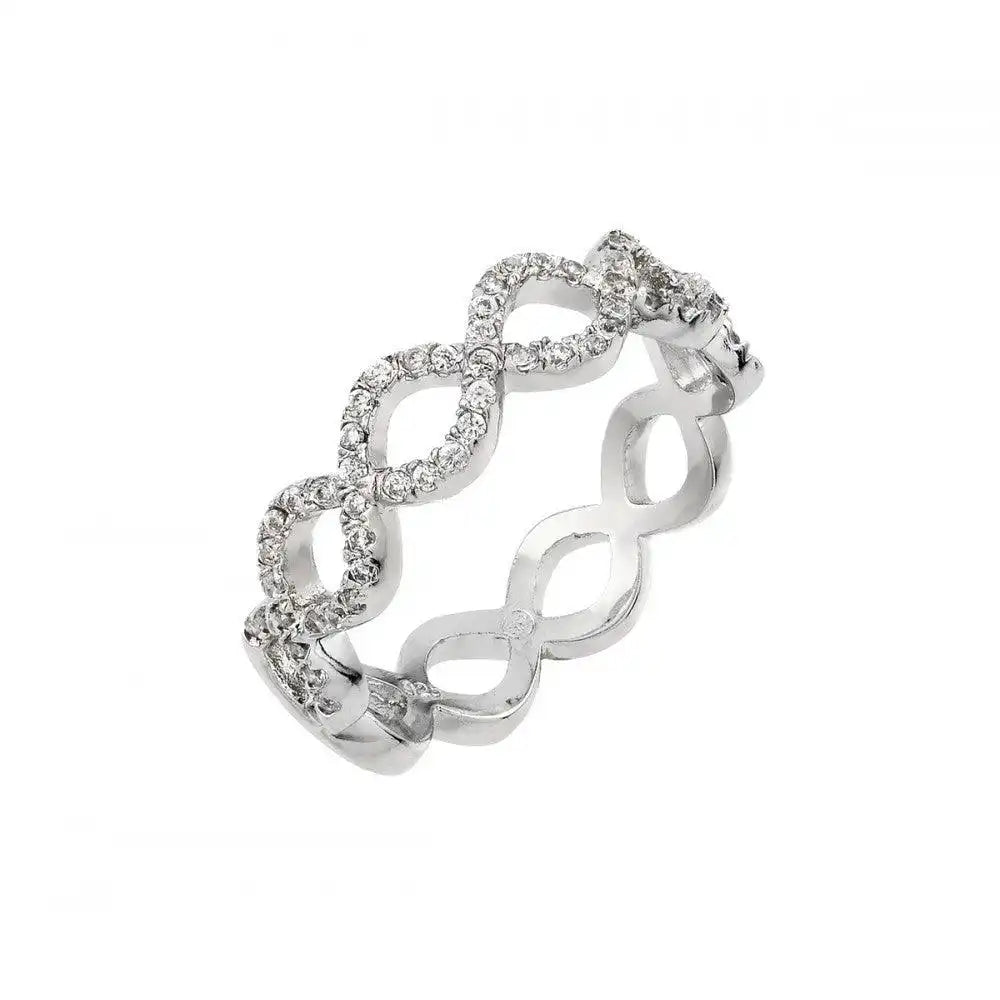 925 Sterling Silver Rhodium Plated Infinity Eternity Ring