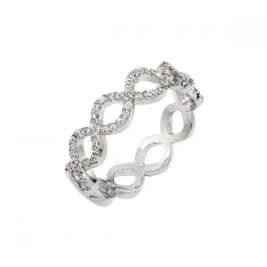 925 Sterling Silver Rhodium Plated Infinity Eternity Ring