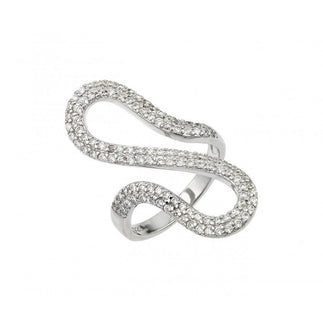 925 Silver Rhodium Plated Wiggly Ring