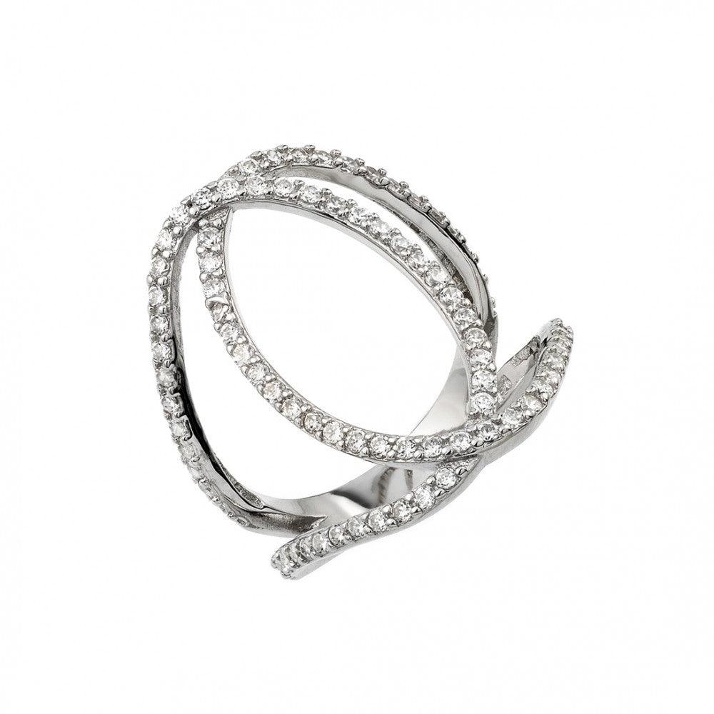 925 Silver Rhodium Plated Interlace Ring