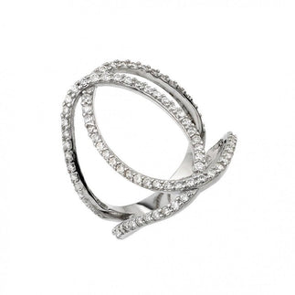925 Silver Rhodium Plated Interlace Ring