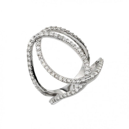 925 Silver Rhodium Plated Interlace Ring