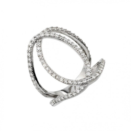 925 Silver Rhodium Plated Interlace Ring