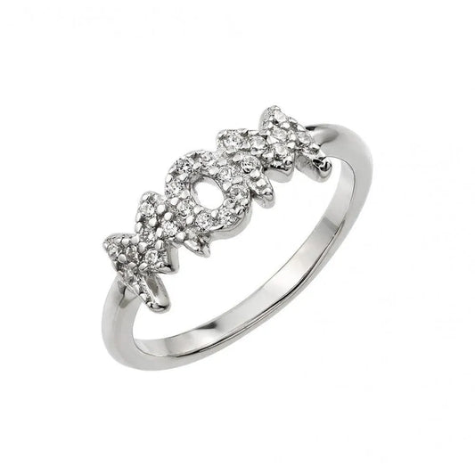 925 Sterling Silver Rhodium Plated Mom Ring