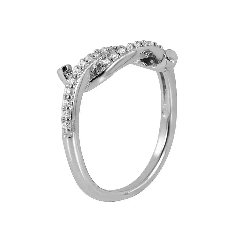 925 Sterling Silver Rhodium Plated Twirl Ring