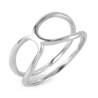 925 Sterling Silver Rhodium Plated Open Pringle Hyperbolic Paraboloid Ring
