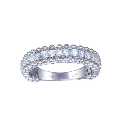925 Sterling Silver Rhodium Plated Clear CZ Ring