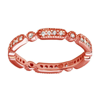 925 Sterling Silver Rose Gold Plated CZ Eternity Ring