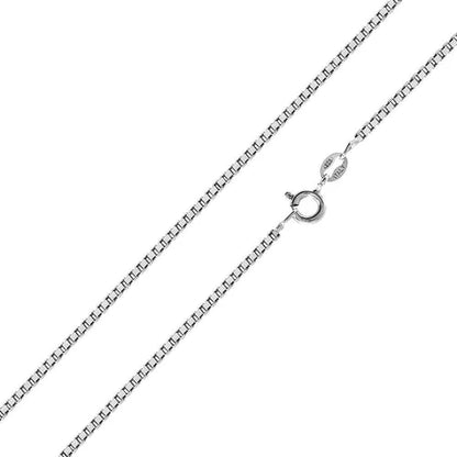 925 Sterling Silver Rhodium Plated Box 019 Chains 1mm (Pk of 6)