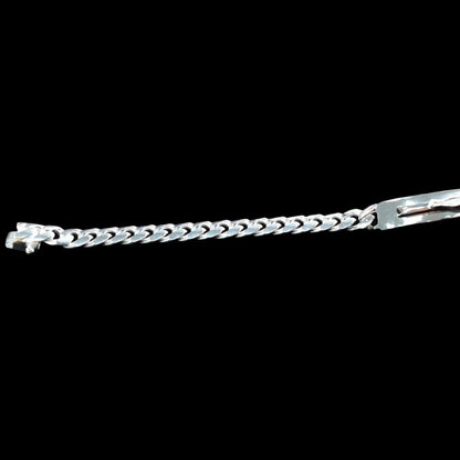 925 Sterling Silver Curb 6.1mm Jesus Christ Cross Bracelet