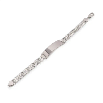 925 Sterling Silver Double Curb 8.8mm ID Bracelet