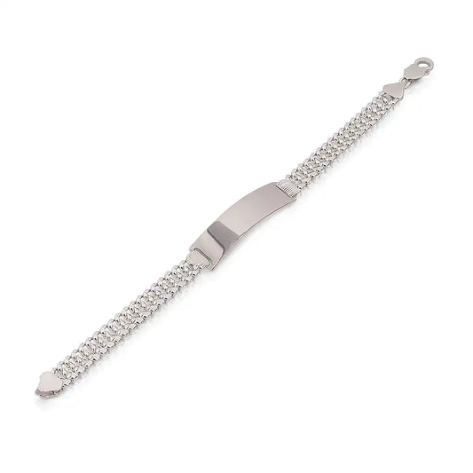 925 Sterling Silver Double Curb 8.8mm ID Bracelet