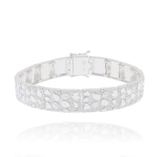 925 Sterling Silver Clustered Nugget 11.5mm Bracelet