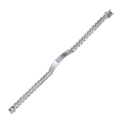 925 Sterling Silver Rhodium Plated Miami Cuban ID Bracelet 7mm