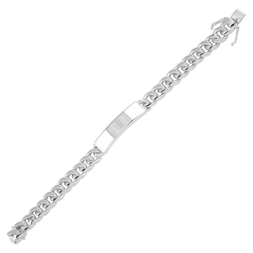 925 Sterling Silver Rhodium Plated Miami Cuban ID Link 12.6mm Bracelet