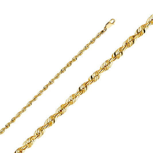 14K Gold 14KY 4mm Rope Chain