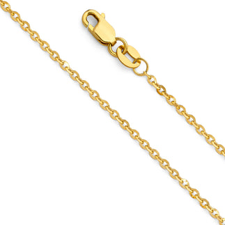 1.6mm 14K Solid Yellow Gold Cable Chain Necklaces