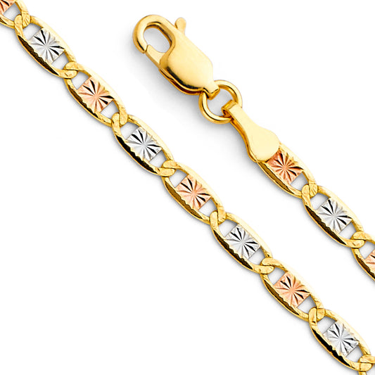 14K Gold 14K 3C 3.3mm Valentino Star DC Chain