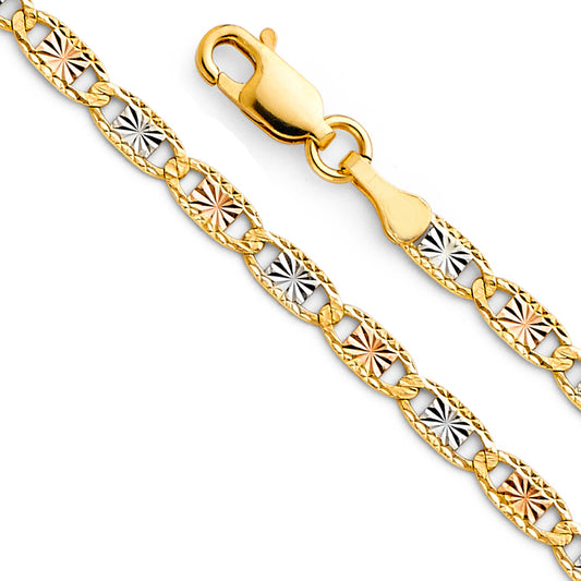 14K Gold 14K 3C 3.3mm Valentino Star/Edge DC Chain