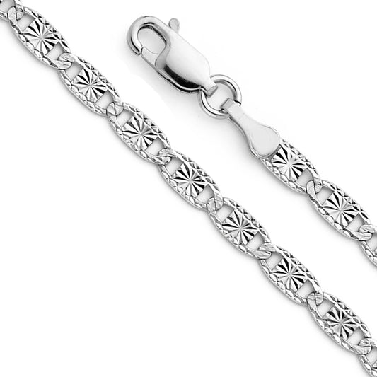 14K Gold 14KW 3.3mm Valentino Star/Edge DC Chain