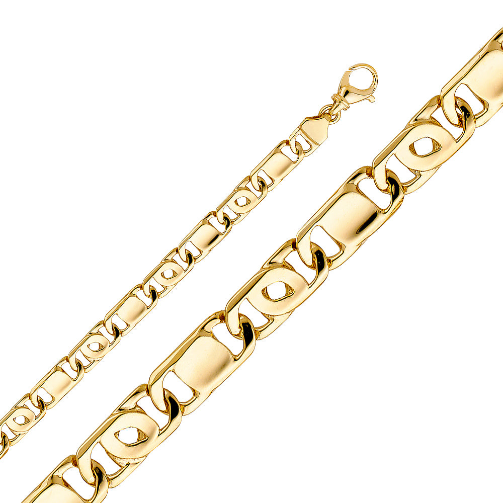 8.5mm 14K Solid Yellow Gold Men's Fancy  Necklaces & Matching Bracelets