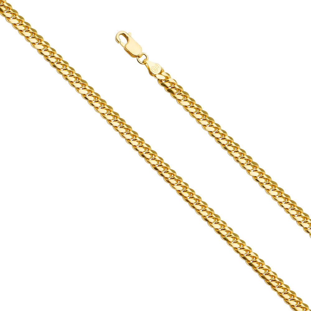 14K Gold 5mm 14K Solid Yellow Gold Miami Cuban Chain Necklaces & Matching Bracelets