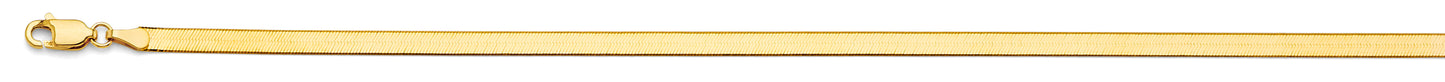 3.5mm 14K Solid Yellow Gold  Flex Herringbone  Necklaces