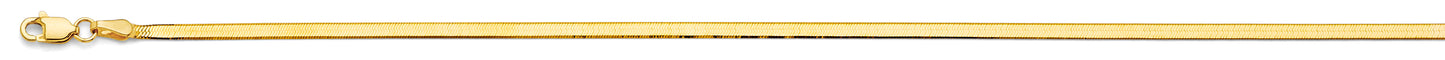 2.3mm 14K Solid Yellow Gold  Flex Herringbone  Necklaces