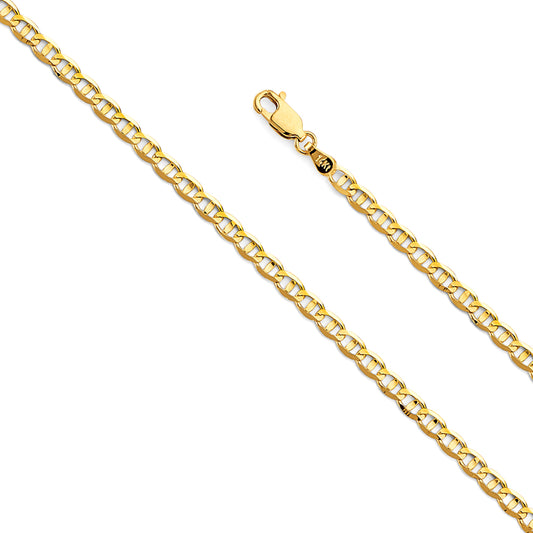 3.5mm 14K Solid Yellow Gold Mariner Chain Necklaces & Matching Bracelets