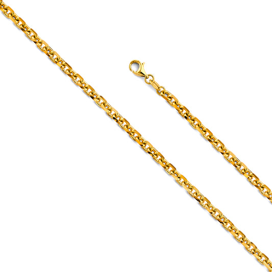 3.0mm 14K Solid Yellow Gold Fancy Link Necklaces & Matching Bracelets