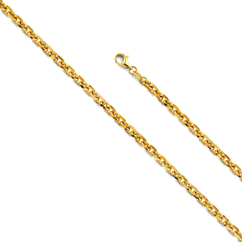 3.5mm 14K Solid Yellow Gold Fancy Link Necklaces & Matching Bracelets