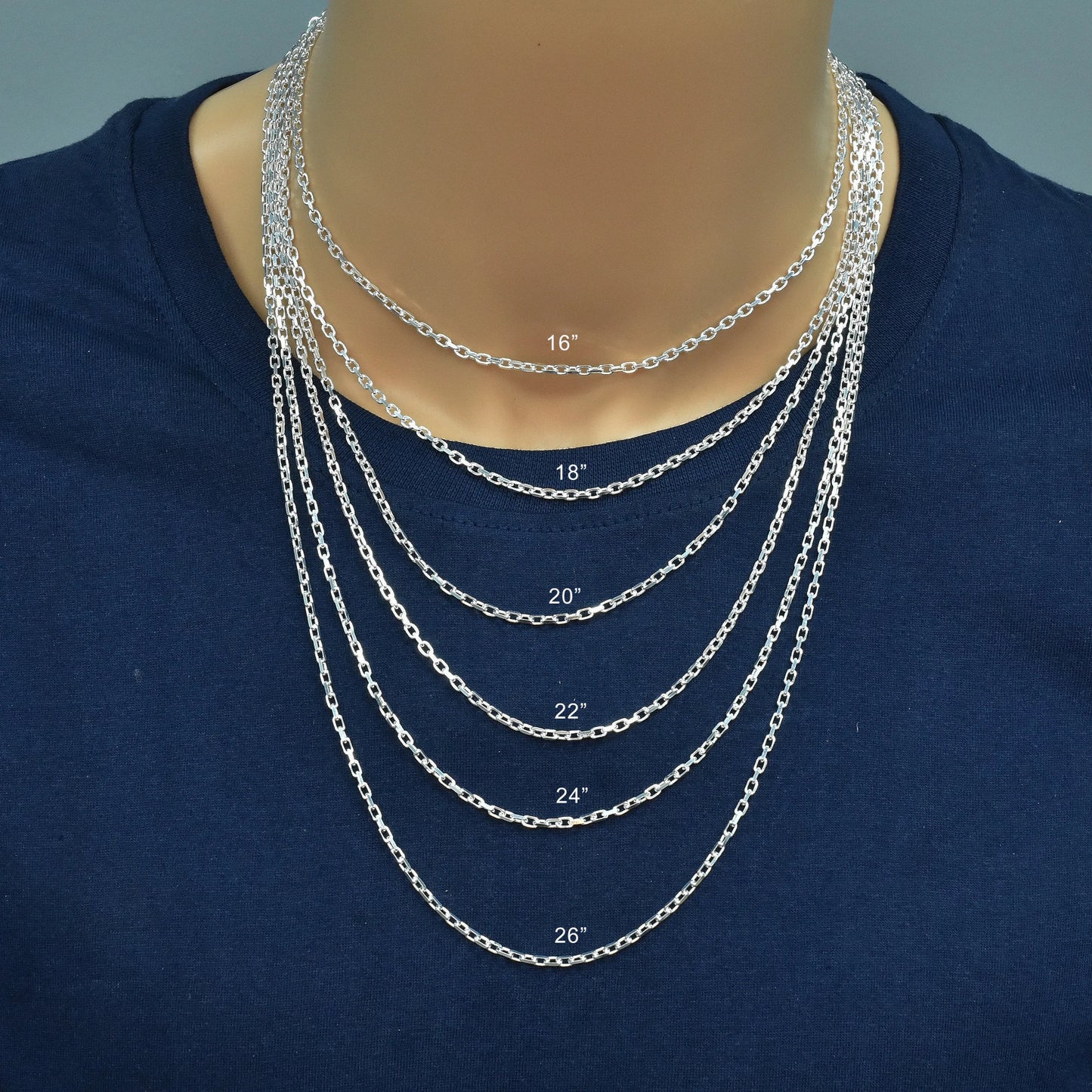 925 Sterling Silver Diamond Cut Forzatina Link Chain or Bracelet