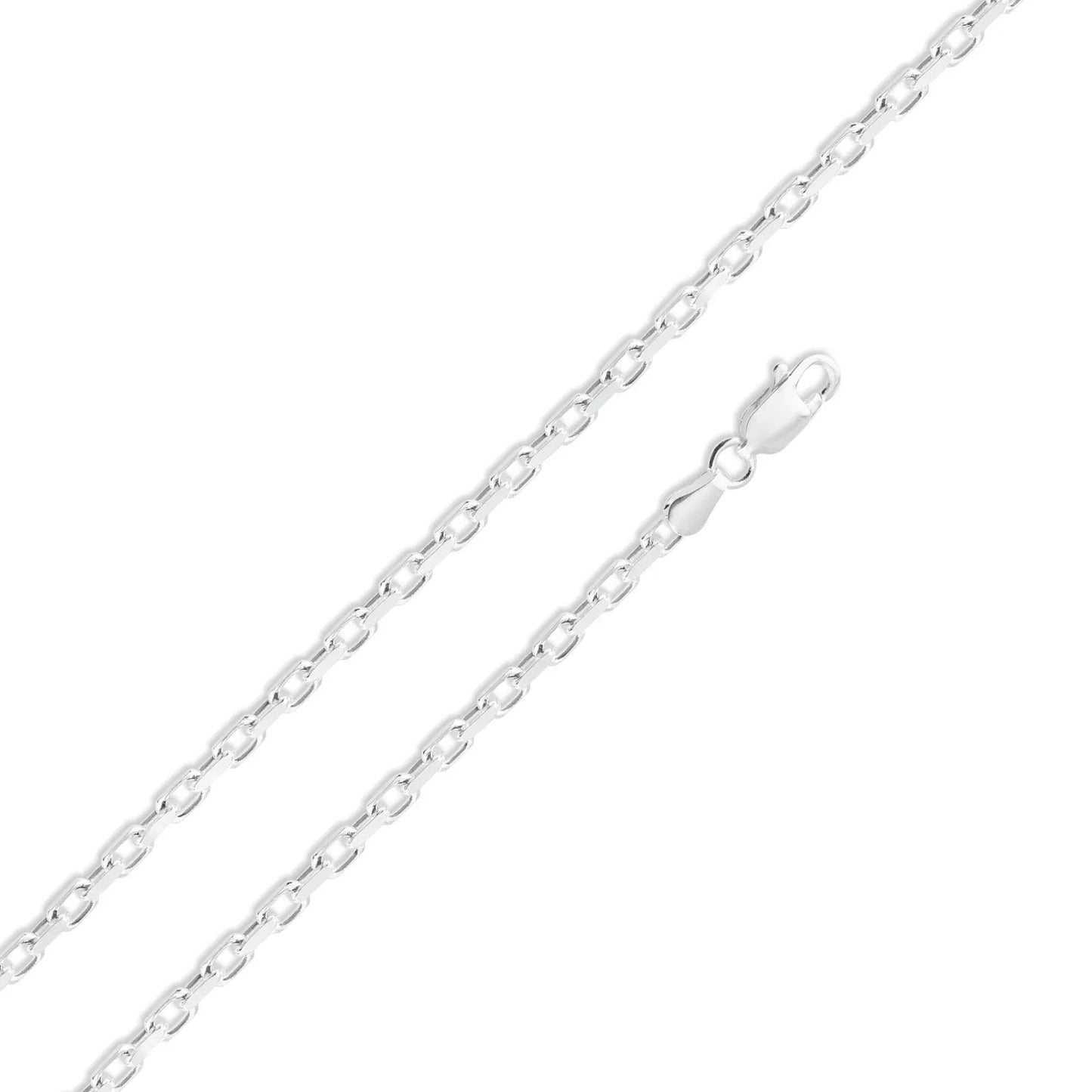 925 Sterling Silver Diamond Cut Forzatina Link Chain or Bracelet