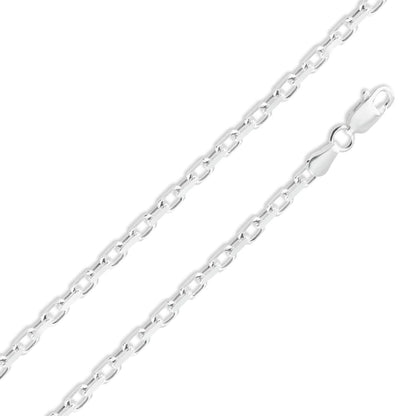 925 Sterling Silver Diamond Cut Forzatina Link Chain or Bracelet