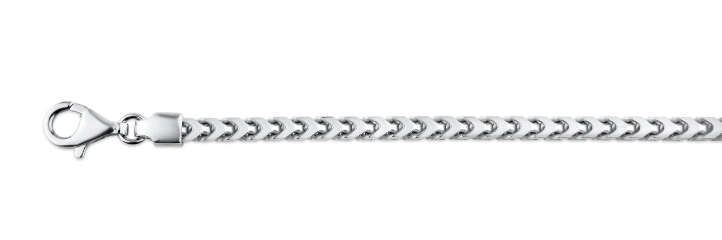 925 Sterling Silver Rhodium Plated Franco 420 Chain 4.2mm