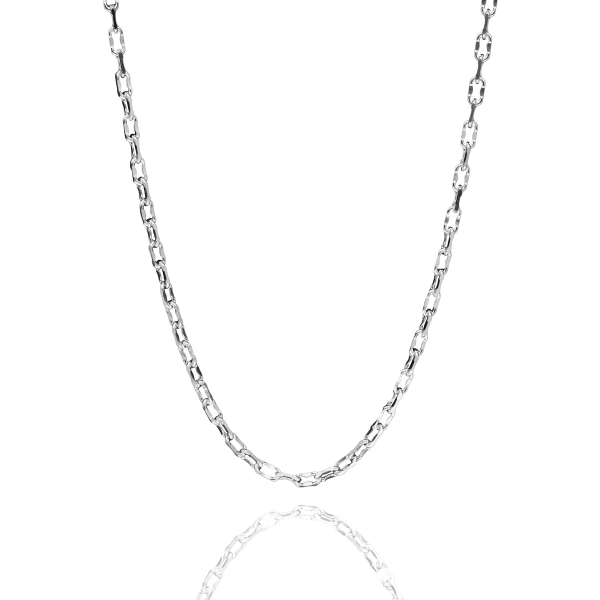 925 Sterling Silver Diamond Cut Dapped 4 Sided Forzatina Chain