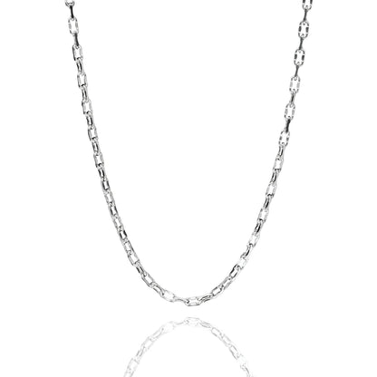 925 Sterling Silver Diamond Cut Dapped 4 Sided Forzatina Chain