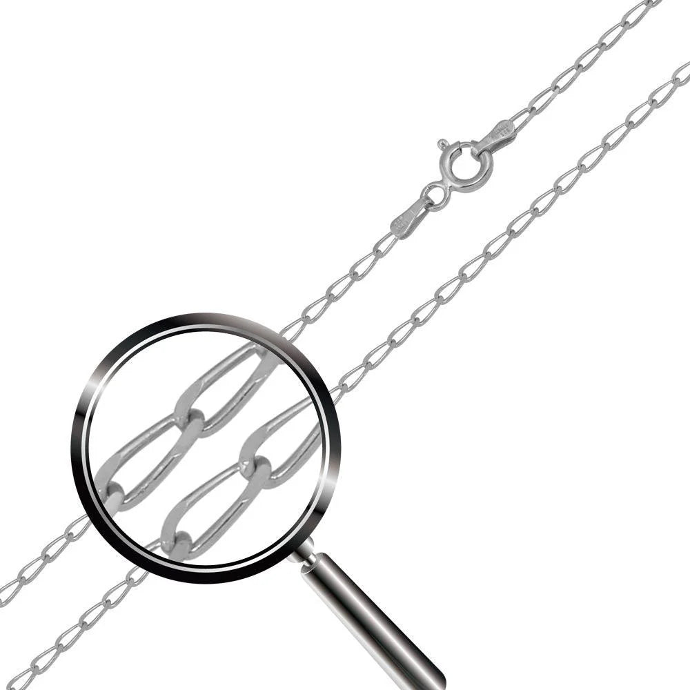 925 Sterling Silver Rhodium Plated DC Link 050 Chain 1.7mm