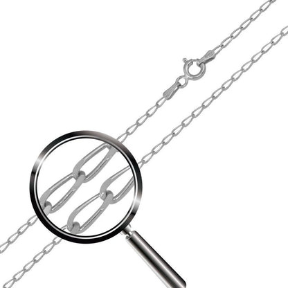 925 Sterling Silver Rhodium Plated DC Link 050 Chain 1.7mm
