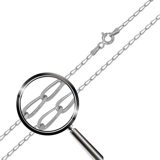 925 Sterling Silver Rhodium Plated DC Link 050 Chain 1.7mm