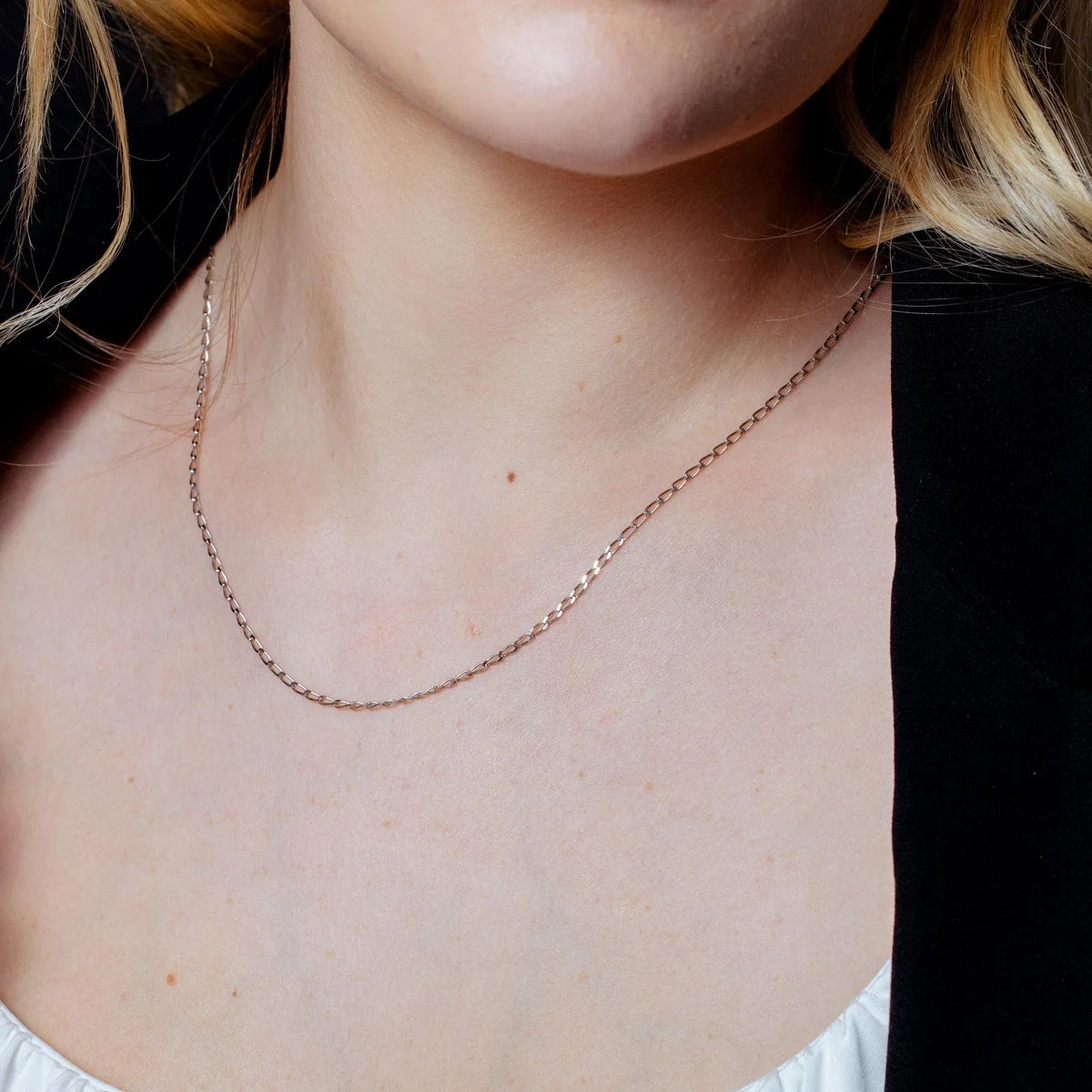 925 Sterling Silver Rhodium Plated DC Link 050 Chain 1.7mm