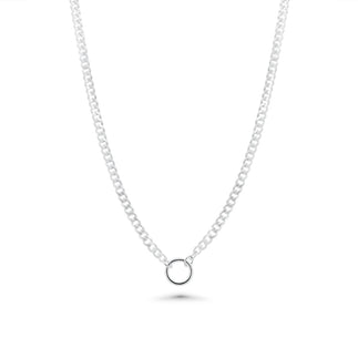 925 Sterling Silver High Polished Cuban With Circle Design Chain or Bracelet
