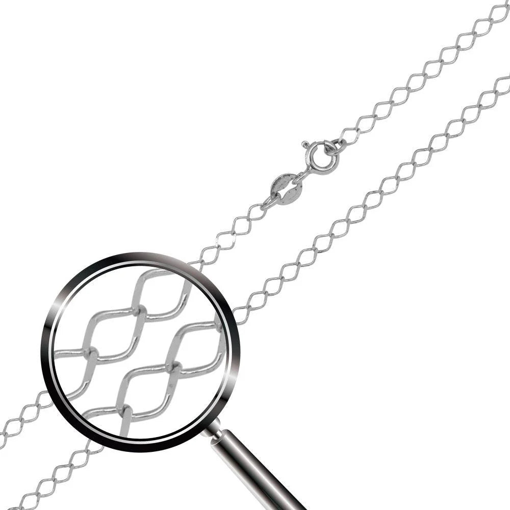 925 Sterling Silver Rhodium Plated DC Open Link Chain 2.7mm