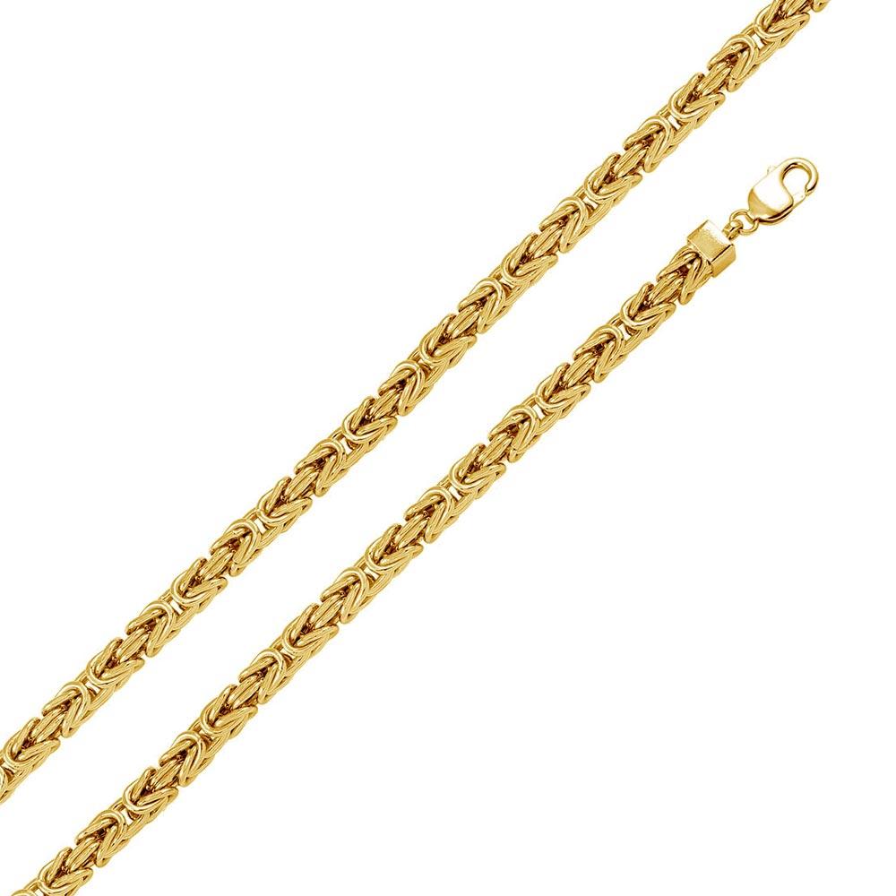 925 Sterling Silver Hollow Byzantine Chain