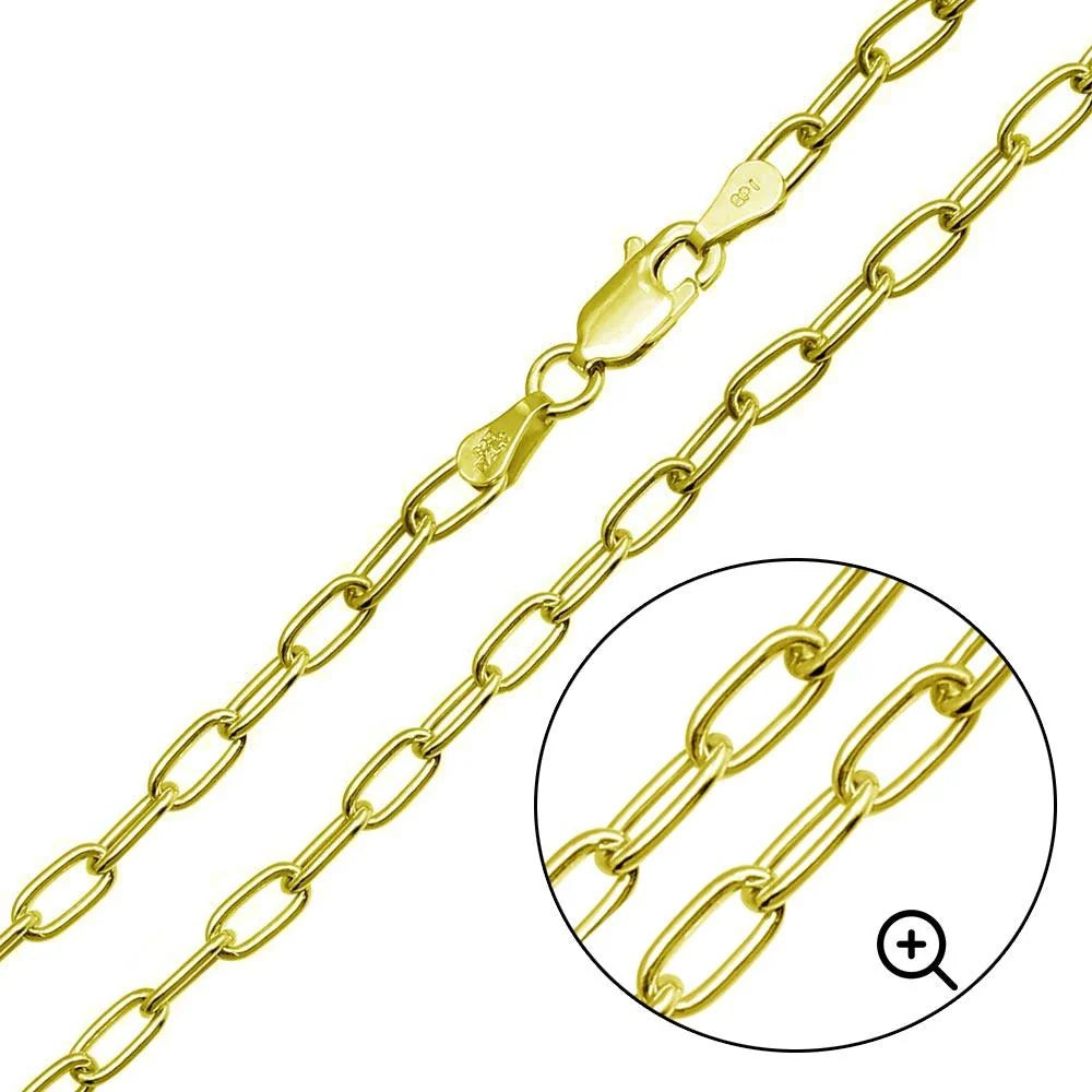 925 Sterling Silver Oval Paperclip Link Chain or Bracelet