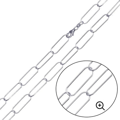 925 Sterling Silver Oval Paperclip Link Chain or Bracelet