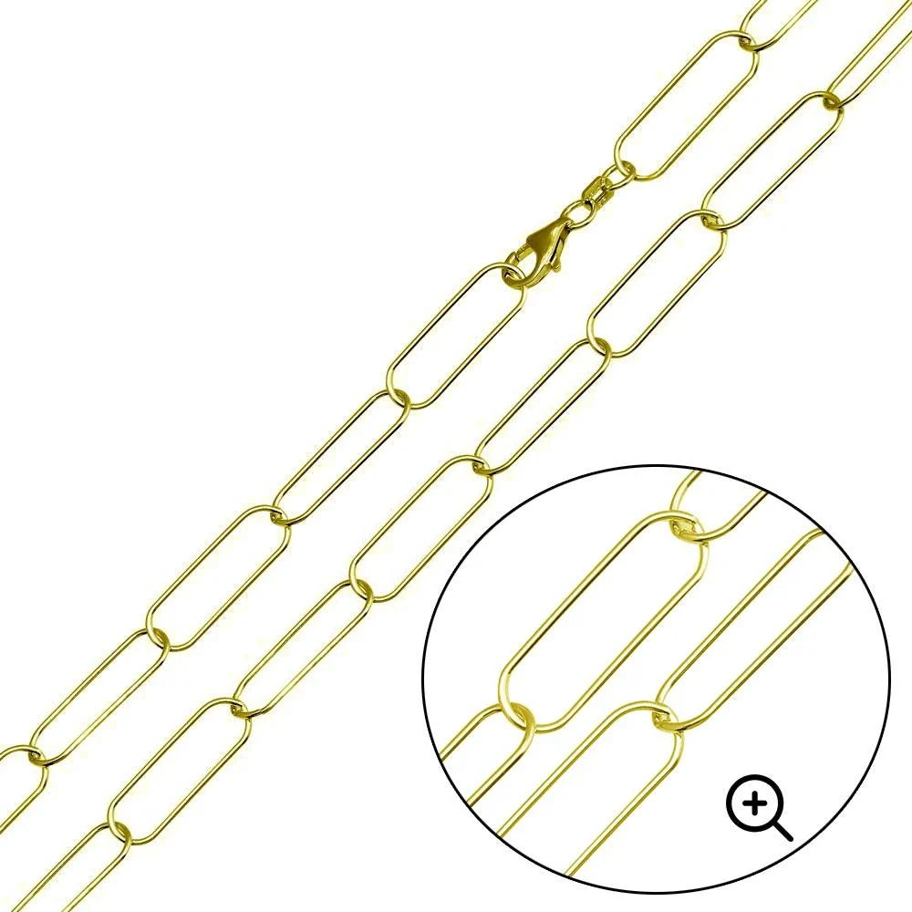 925 Sterling Silver Oval Paperclip Link Chain or Bracelet