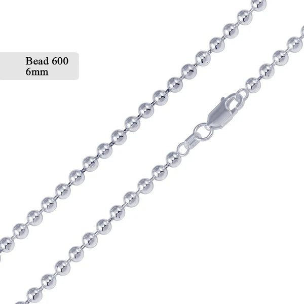 Silver Bead 600 Chain 6mm